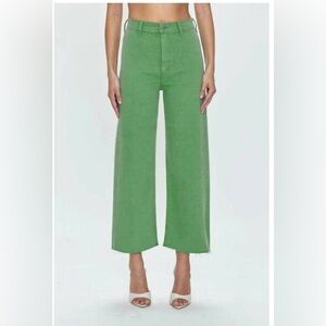 PISTOLA women's penny crop high rise wide leg jeans in avocado 27